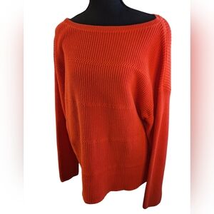 Talbots Off-the-Shoulder Orange Sweater Oversized Size XL